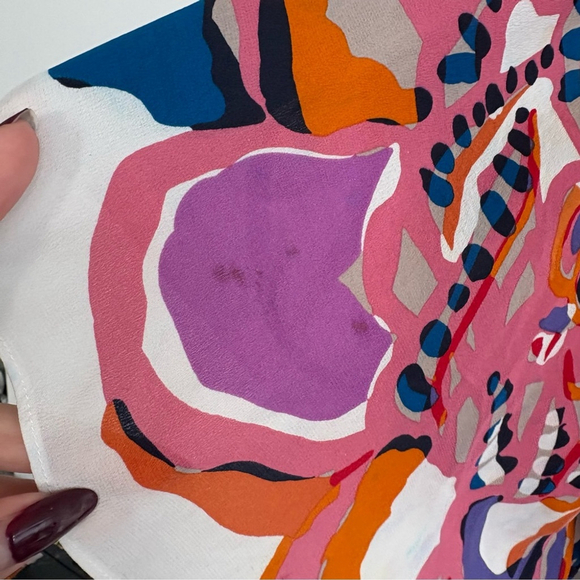 Anthropologie Maeve Floral Vero Flutter Sleeves Silk Shift Dress Sz Small - Picture 15 of 15